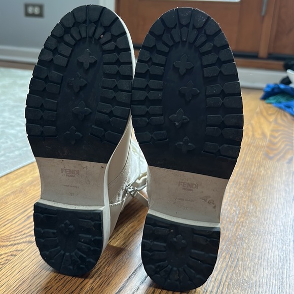 Fendi Vitelli Combat Boot Cream size 37 - Picture 7 of 14